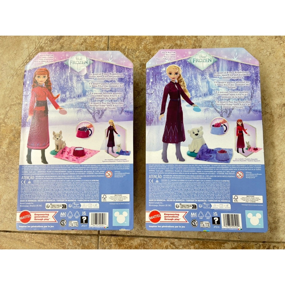 Disney Frozen Anna Elsa Animals of Arendelle Mattel Doll Set Wolf Bear NIB 2020 - Picture 6 of 8